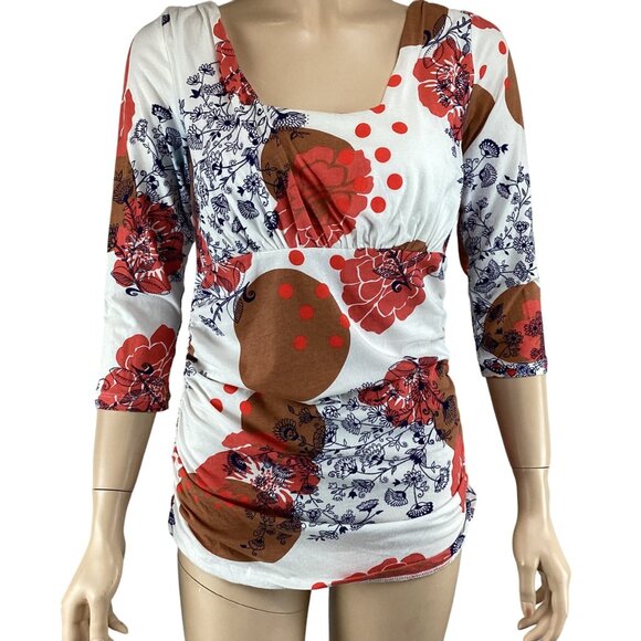 Cabi Top Size Large Stretch Knit Square Neck Womens 3/4 Sleeves - Picture 7 of 7